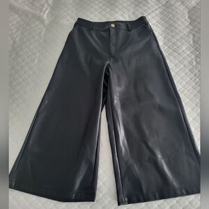 Marc New York Black Wide-Leg Faux Leather Pants